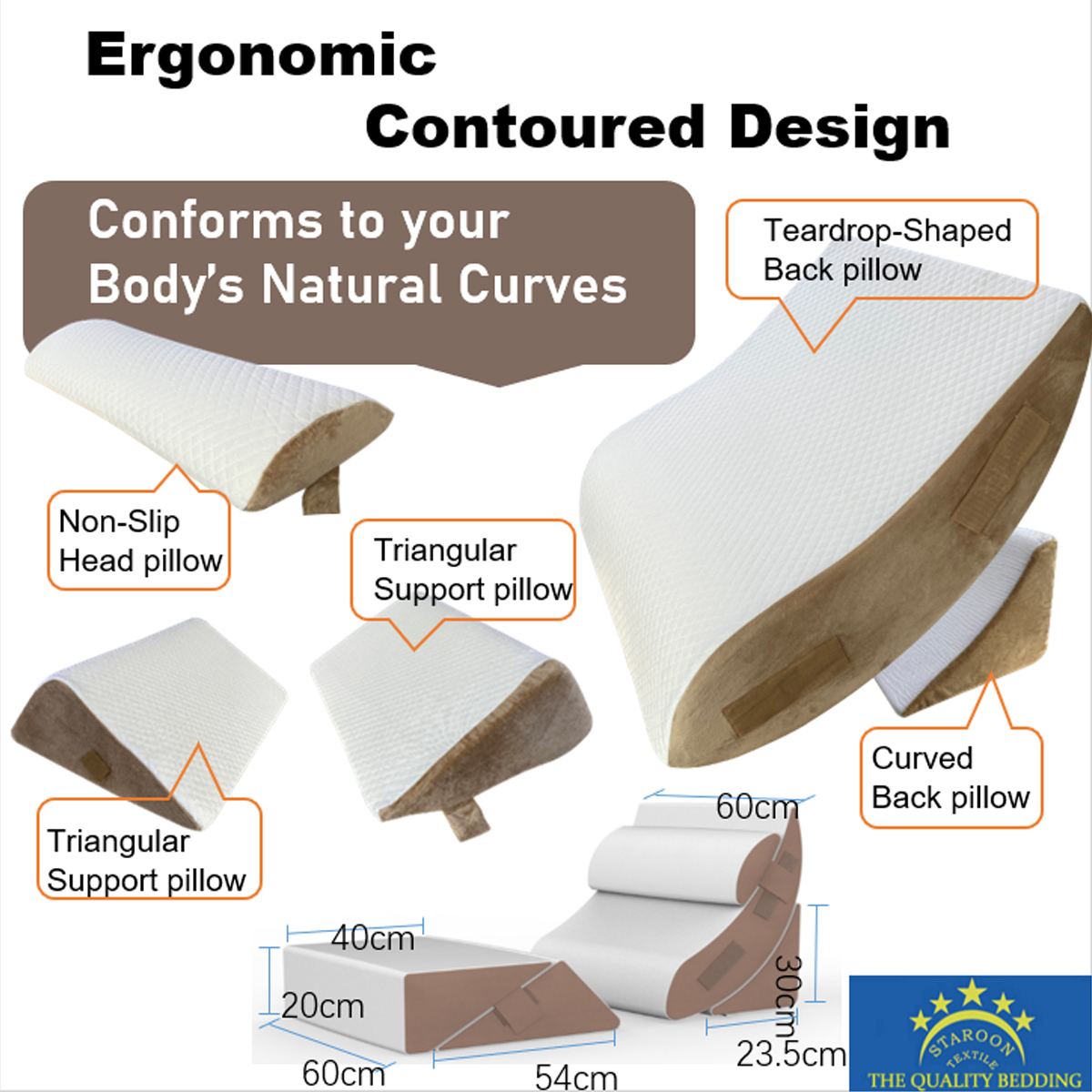 ORTHOPEDIC BED WEDGE PILLOW