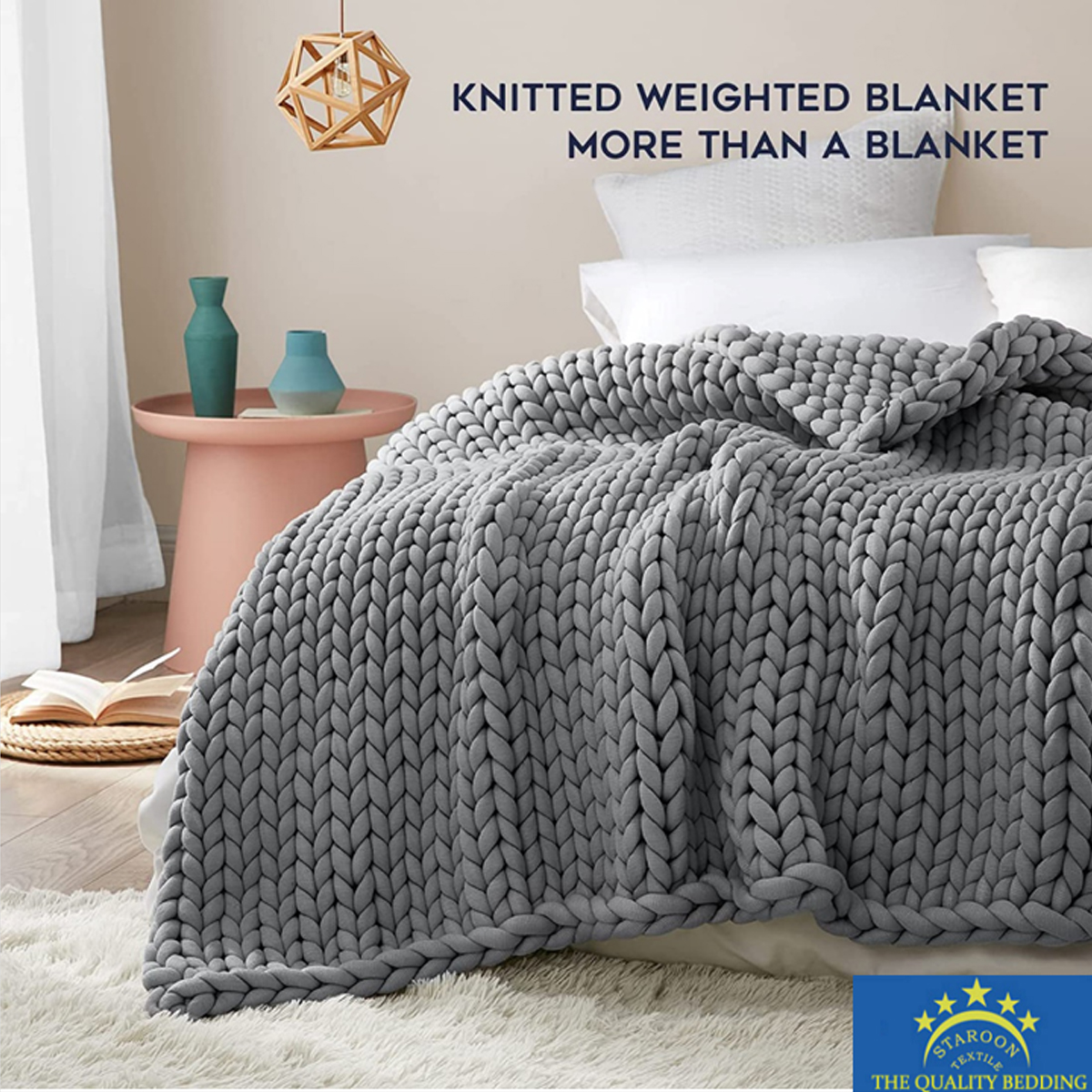 HANDMADE WEIGHTED KNITTED BLANKET